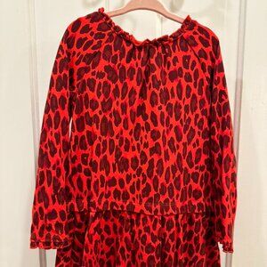 size 4 KATE SPADE drop waist red cheetah print dress